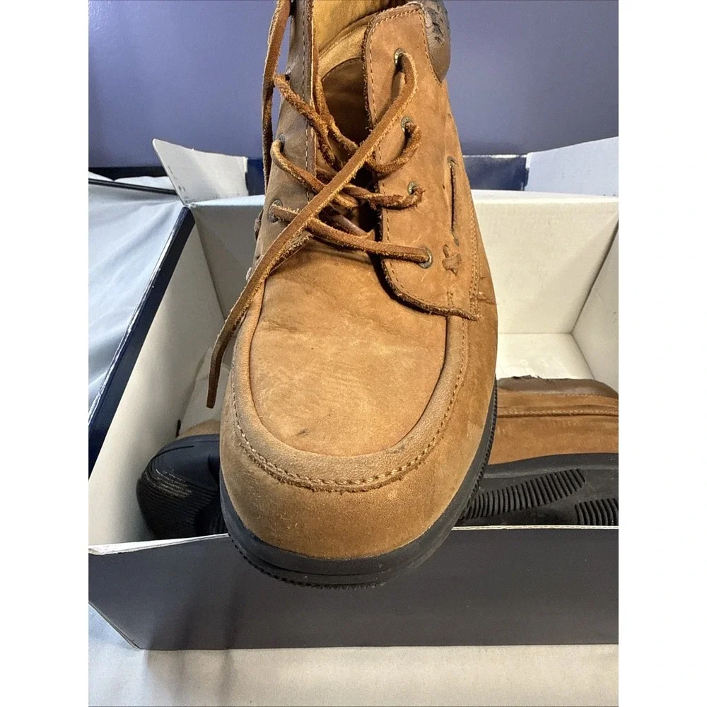Polo Sport Ralph Lauren Men's Brown Leather Moc Toe Chukka Boots Size 7